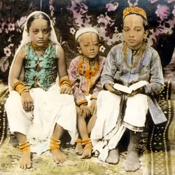 Hindoekinderen van een hoge kaste, Bombay, India 1922