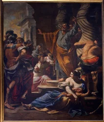 Mei 1642, De voorspelling van Sint-Pieter in Jeruzalem door Charles Poerson (1609-1667). Kathedraal Notre Dame de Paris - Parijs 4 - XIIIe, XIIIe, XIXe, restauratie door Viollet-le-Duc