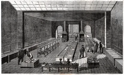 Werknemers in de goudsmederij. Werknemers in de zilversmederij