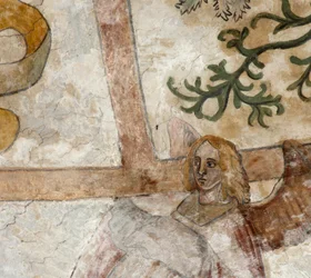 Parochiekerk Sint-Martinus. Interieur. Noordelijke kruising. De muurschilderingen op de gewelven.