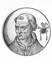 Portret van Benedictus III (overleden 858)