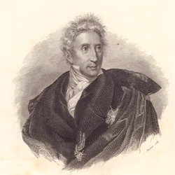 Portret van kunsthistoricus Leopoldo Cicognara, kopergravure door Fusinati naar portret van Lipparini