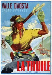 Skiën in La Thuile, ca. 1950