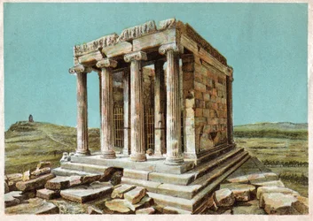 Tempel van Athena Nike, ca. 1910 (gravure)