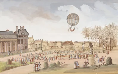 De eerste opstijging in een waterstofballon