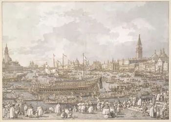 De Doge van Venetië vertrekt naar de Lido