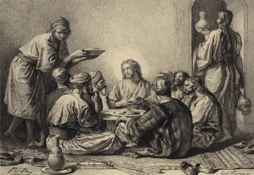 Jezus eet met tollenaars en zondaars