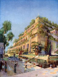 Mooie reconstructie van de Hangende Tuinen van Babylon