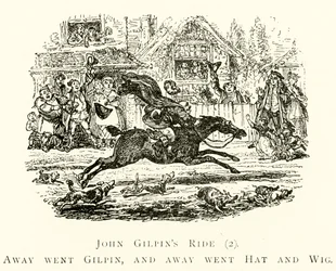John Gilpins rit (2), weg ging Gilpin, en weg gingen hoed en pruik