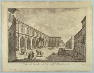 Zicht op Florence, Plaat uit "Scelta di XXIV Vedute delle principali contrade, piazze, chiese, e palazzi della Città di Firenze"