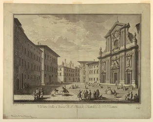 Uitzicht op Florence, plaat uit "Scelta di XXIV Vedute delle principali contrade, piazze, chiese, e palazzi della Città di Firenze"