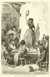 Gitana dansant, omgeving van Sevilla