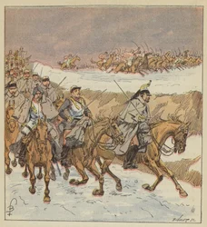 De Arabieren van kolonel Goursaud bevrijden het 3e cuirassiers met een schitterende charge