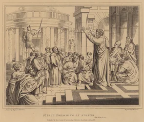 St. Paulus predikt in Athene, Handelingen