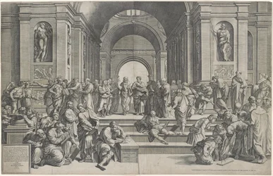De school van Athene. Uitgegeven 1550