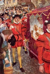 Shakespeare ziet de koningin voorbijgaan