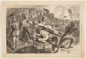 Een granaat in de loopgraven van de rebellen