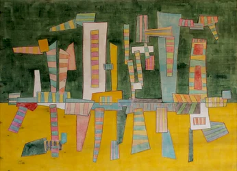 Levendig abstract stadsgezicht