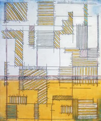 Geel raster - abstract