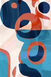 Abstracte blauw-oranje vormen