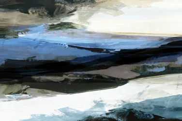 Abstrakt blauw waterlandschap