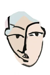 Abstract: Contemplatief gezicht