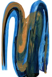 Dynamische Blauw-Gouden Stroom