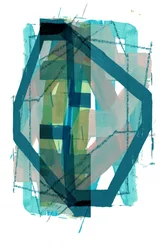 Dynamische blauwgroene geometrie