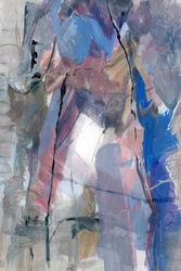 Expressief blauw-roze abstract