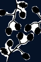 Marineblauw botanisch silhouet