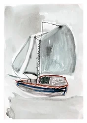 Een rustige zeilboot op het water