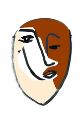 Portret met gespleten gezicht