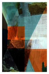Teal-oranje geometrie