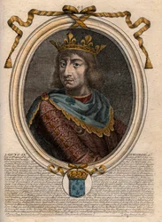 Portret van Saint Louis (Louis IX) (1214-1270) - koning van Frankrijk - gravure uit 