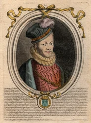 Portret van koning Lodewijk XII (1462-1515) - Portret van Lodewijk XII van Frankrijk (1462-1515), koning van Frankrijk - gravure uit 