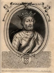 Portret van Lodewijk VIII (1187-1226), koning van Frankrijk - gravure uit 