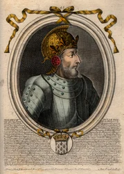 Portret van Filips IV de Schone (1268 - 1314), koning van Frankrijk - Filips IV de Schone (1268-1314) koning van Frankrijk - gravure uit 