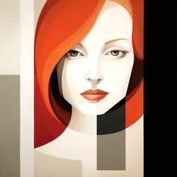 Abstract minimalistisch hedendaags meisjesportret