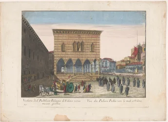 Gezicht op het Stadhuis te Udine