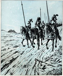 Alles is verloren, voor de eer van Francois I (1494 - 1547) aan zijn moeder na de nederlaag in de Slag bij Pavia in 1525 tegen Karel V (of Karel V 1500-1558). Illustratie van Job (Jacques Marie Gaston Onfray en Breville) (Jacques-Marie) (1858-1931)