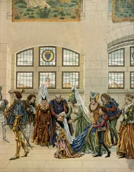 Geschiedenis van Frankrijk in de Middeleeuwen: Margaretha, aartshertogin van Oostenrijk (1480-1530), dochter van Maximiliaan van Habsburg, de kleine verloofde van de dauphin, kwam het hof van Frankrijk binnen om aanwezig te zijn bij de dauphin (die koning 