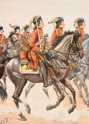 Outfit van Franse troepen door de tijden heen: Beauffremont Draken 1759