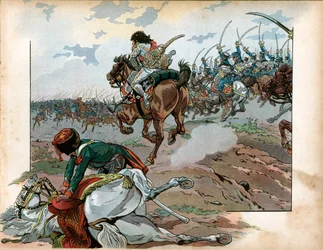 Joachim Murat (1767-1815) chargeert met zijn mannen bij de Slag bij Heilsberg op 10 juni