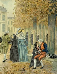 Napoleon I Bonaparte bezoekt zijn zus Elisa Bonaparte in het koninklijk huis van Saint Cyr